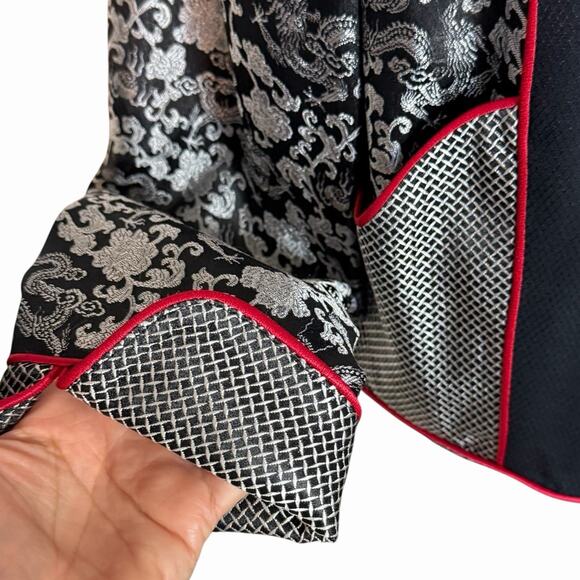 VTG 90s Y2K CROPPED BLAZER DRAGON BOHO WHIMSIGOTH MICHAEL CALDERON NITE LITES 10 - Picture 3 of 5